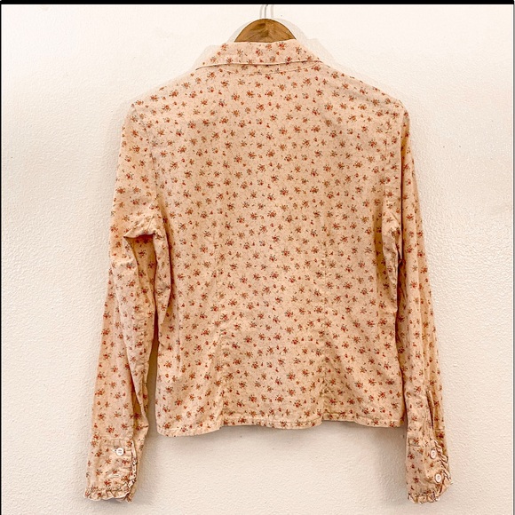 *Johnny Was Pink Button Down embroidered Shirt Red Rose and Ruffles Floral - Picture 5 of 12